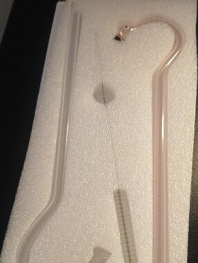 NWT SET OF GLASS FLAMINGO STRAWS